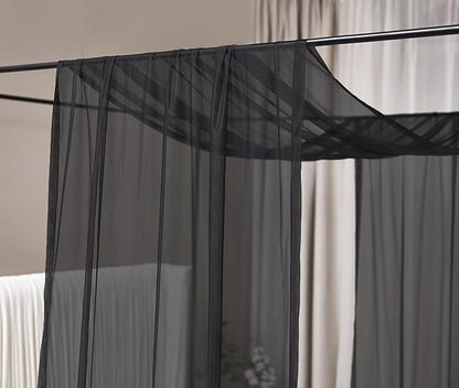 Akiky Bed Canopy Curtains Black Sheer Canopies Bed Drapes Sheer Scarf Valance 1 Canopy Panel Full Queen Size Bed Scarf Valance Home décor