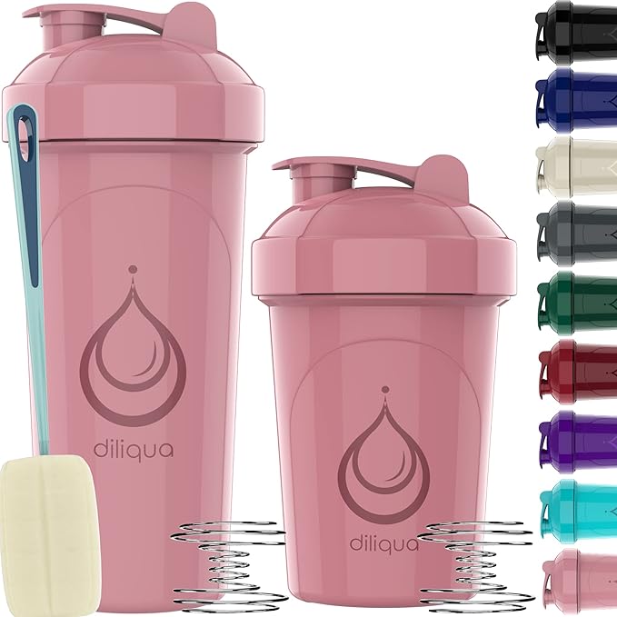 -2 PACK- 28 oz & 20 oz Shaker Bottles for Protein Mixes | BPA-Free & Dishwasher Safe |small protein shaker bottle | Shaker Cups for protein shakes | Blender Shaker Bottle Pack