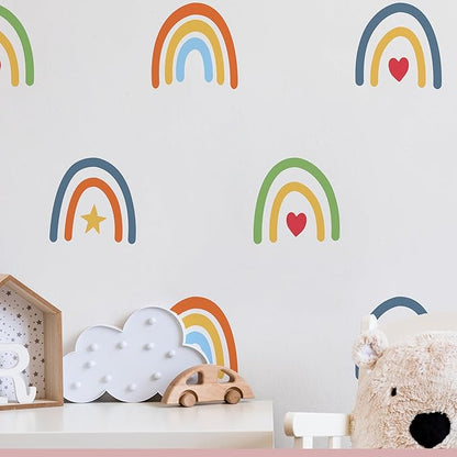 Rainbow Wall Stickers Kids Room Decals Peel and Stick Wall Decals for Living Room Bedroom Nursery Home Decor Playrooms Wall Decals (Color 02)