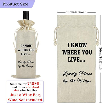 Moving Away Gift For Neighbors Housewarming Wine Bag Unique New House Gifts For Homeowner Wine Gift Bag Goodbye Farewell Gifts For Women Congratulations Housewarming Wedding Birthday Party Supplies