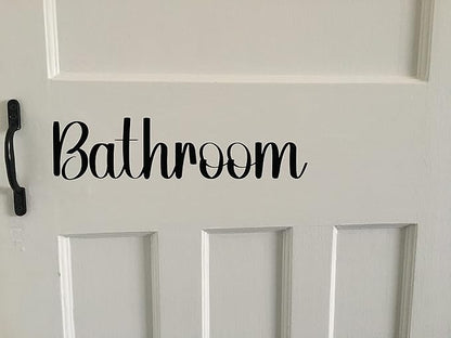 Pack of 2 Home Door Sign Stickers - Bedroom Décor - Bathroom Door Sign - Toilet - Kitchen - Living Room (Bathroom)