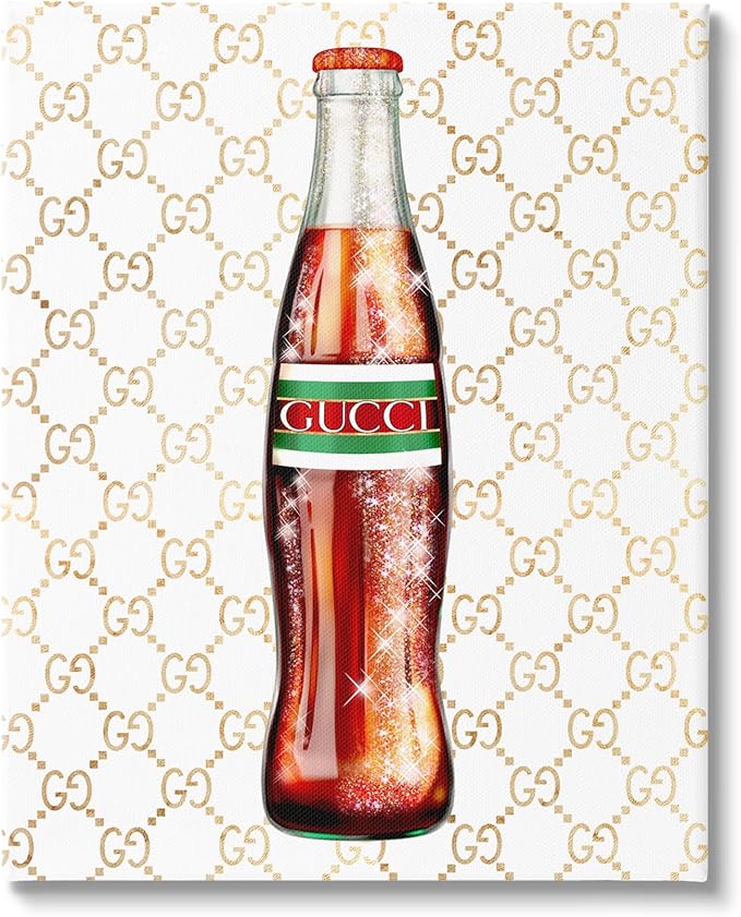 Stupell Industries Stylish Cola Bottle Kitchen Glam Fashion Pattern Canvas Wall Art, Design By Ziwei Li