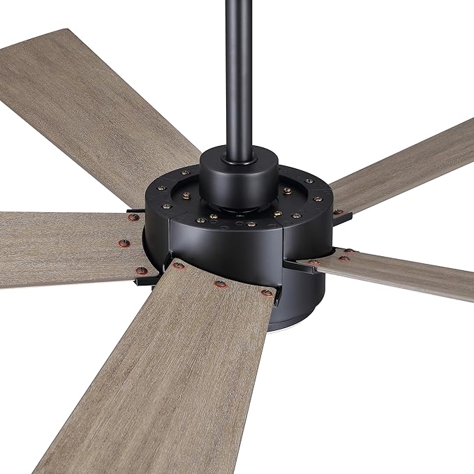 54" Ceiling Fan with Light and Remote Control, Modern Dimmable LED Light, 6-Speed Noiseless Reversible DC Motor, 5 Plywood Ceiling Fan for Kitchen Bedroom Living Room Black/Wood Color