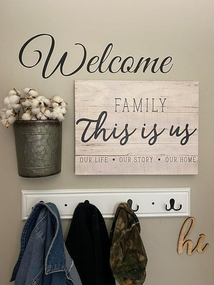 Welcome Sticker for Home Front Door Vinyl Decal Sticker 15.7" x 5.1" Black