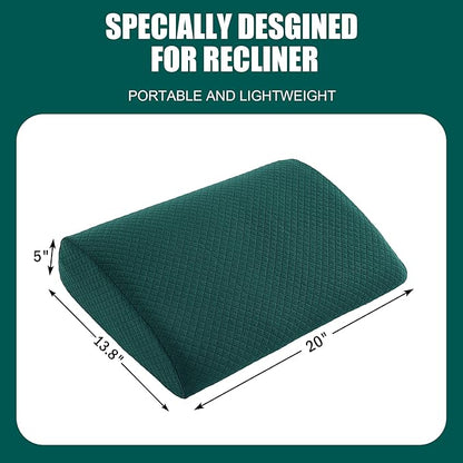 BALAPET Memory Foam Lumbar Support Pillow for Recliner Chair, Extra Large Back Support Cushion for Elderly, Supportive Lumbar Support Pillow, Thick Backrest for Home Reading, 20x14x5, Green