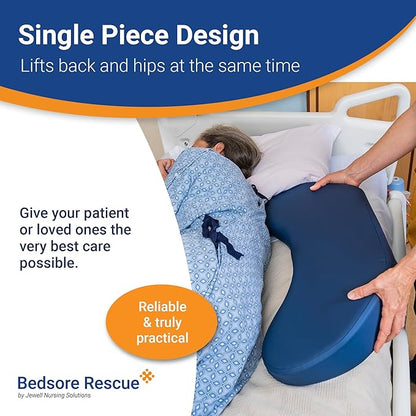 Bedsore Rescue Positioning Pillow Wedge - Tailbone, Sacrum, Buttocks - Standard Size for 100-160lbs - Hypoallergenic + Moisture Proof - Non-Slip Bottom Turning Wedge - Medical Grade Hospital to Home