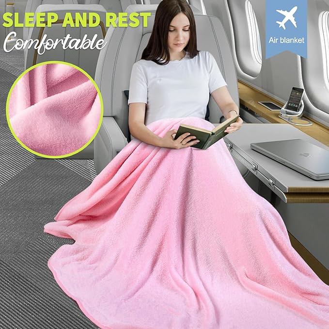 2 in 1 Travel Blanket and Pillow Soft Compact for Best Friend Coworker Long Distance Relationship Going Away Goodbye Good Luck Im Sorry Travel Spa Sweet Unique Women Men Who Have Everything