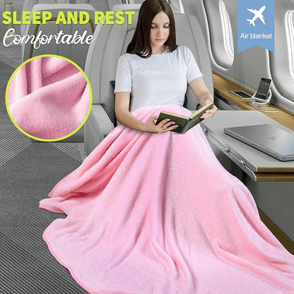 2 in 1 Travel Blanket with Bag Pillow Soft Compact for 30th 40 th 50th 60th 70th Men Women Birthday Gift Ideal Couple Wedding 1st Anniversary Honeymoon Fiance Groom Bride Mother Father Bridemaid Gift