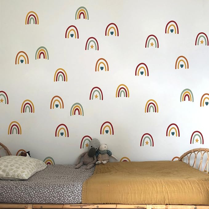 Rainbow Wall Stickers Kids Room Decals Peel and Stick Wall Decals for Living Room Bedroom Nursery Home Decor Playrooms Wall Decals (Color 05)