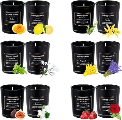 12pcs 2.5oz Scented Candles Gift Set Soy Wax Decorative Candles for Home.