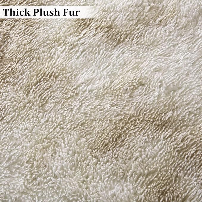 2x6 Rug Runner Faux Fur Fluffy Area Rug for Living Room Extra Soft Fuzzy Rugs Plush Shaggy Throw Carpet for Nursery Kids Room Non Slip Non Shedding Home Decor Rug for Bedroom,Tie Dye Light Taupe