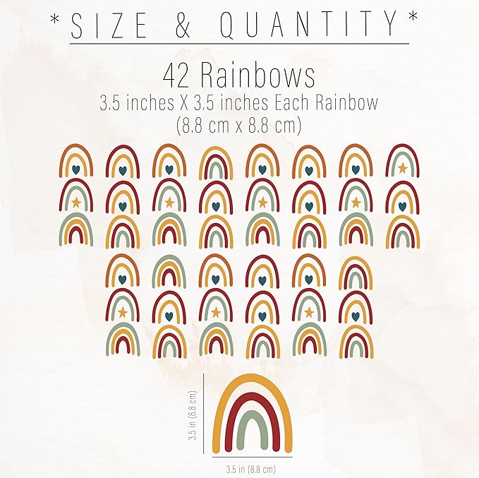 Rainbow Wall Stickers Kids Room Decals Peel and Stick Wall Decals for Living Room Bedroom Nursery Home Decor Playrooms Wall Decals (Color 05)