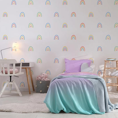 Rainbow Wall Stickers Kids Room Decals Peel and Stick Wall Decals for Living Room Bedroom Nursery Home Decor Playrooms Wall Decals (Color 01)