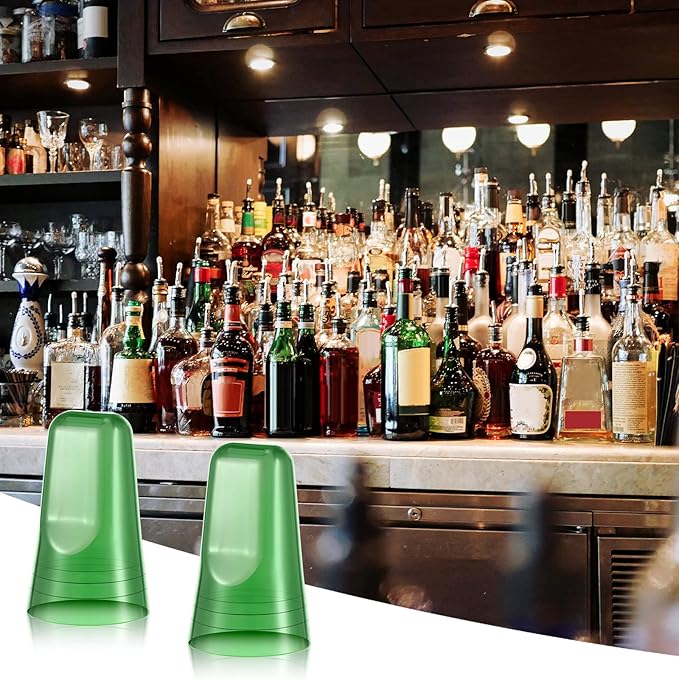 Chengu 36 Pieces Pour Spout Covers Translucent Liquor Pourer Covers Universal Bottle Pour Dispenser Liquor Bottle Covers Liquor Bottle Covers Bottle Cover Dust for Home Kitchen Supplies (Green)