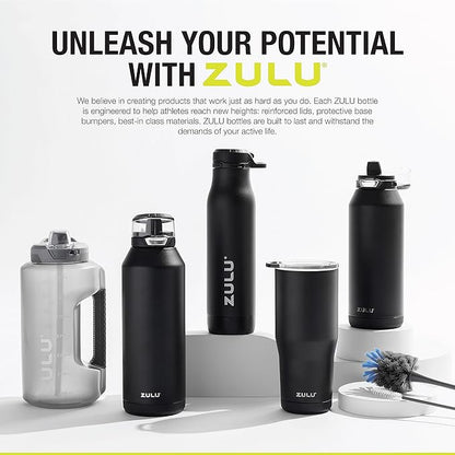 ZULU Torque 16oz Plastic Kids Water Bottle with Silicone Sleeve and Leak