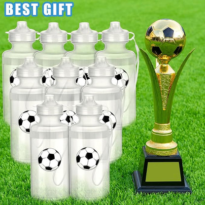 Zubebe 36 Pcs Sports Water Bottles Bulk 20 oz Squeeze Reusable Plastic Water Bottle with Nylon Strap Blank DIY Water Bottles for Kids Adults School Thanks Gift Outdoor Sport Fitness