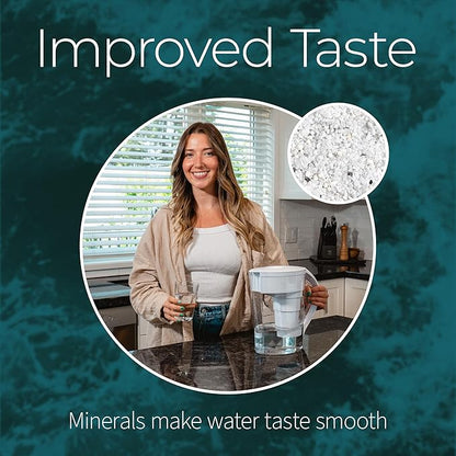 Santevia MINA Alkaline Water Filter Pitcher | Water Filtration System | Chlorine and Lead Filter | Water Purifier Pitcher | Home Water Filtration Pitcher | 9-Cup at Home Water Filter | Made in Canada