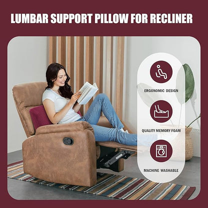 BALAPET Memory Foam Lumbar Support Pillow for Recliner Chair, Extra Large Back Support Cushion for Elderly, Supportive Lumbar Support Pillow, Thick Backrest for Home Reading