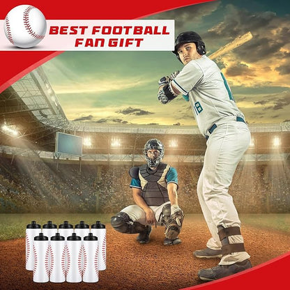 Yaomiao Baseball Water Bottle Bulk Reusable Baseball Sports Bottle for Boys 20 oz Squeeze Water Bottles Baseball Accessories Gifts for Boys Girls School Sports