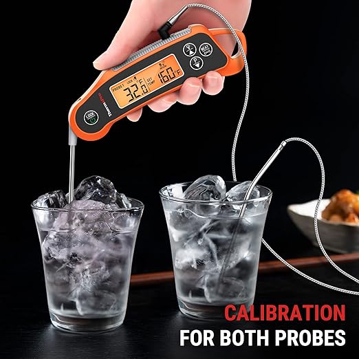 ThermoPro TP710 Instant Read Meat Thermometer Digital for Cooking, 2-in-1 Waterproof Kitchen Food Thermometer with Dual Probes and Dual Temperature Display for Oven, Grilling, Smoker & BBQ