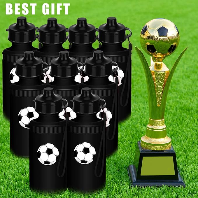 Zubebe 36 Pcs Sports Water Bottles Bulk 20 oz Squeeze Reusable Plastic Water Bottle with Nylon Strap Blank DIY Water Bottles for Kids Adults School Thanks Gift Outdoor Sport Fitness