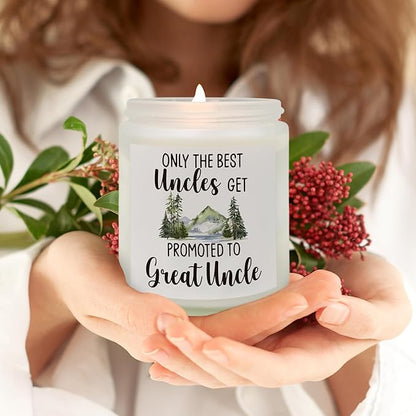 QASHWEY Great Uncle Gifts Candle, Pregnancy Announcement Candles Gifts for Great Uncle, Uncles Gifts Soy Aromatherapy Candle, Promoted to Great Uncle Lavender Fragrance Candles for Home Scented