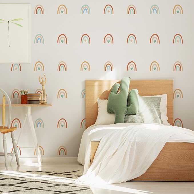 Rainbow Wall Stickers Kids Room Decals Peel and Stick Wall Decals for Living Room Bedroom Nursery Home Decor Playrooms Wall Decals (Color 03)