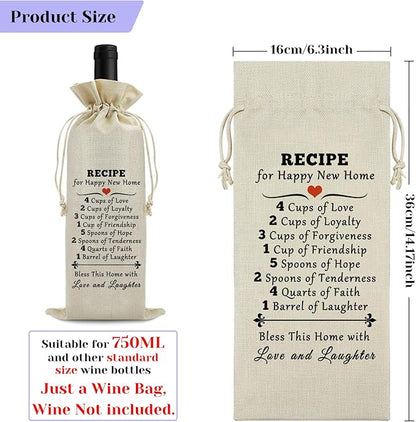 New Home Gift Housewarming Gifts for Home Owner Wine Bag Housewarming Party Decors New Home Gift Ideas Realtor Gift to Clients First New Home House Homeowner Gift Wine Bags for Wine Bottles Gifts