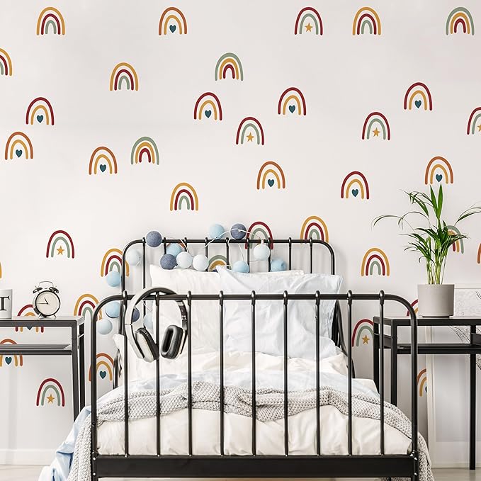 Rainbow Wall Stickers Kids Room Decals Peel and Stick Wall Decals for Living Room Bedroom Nursery Home Decor Playrooms Wall Decals (Color 05)