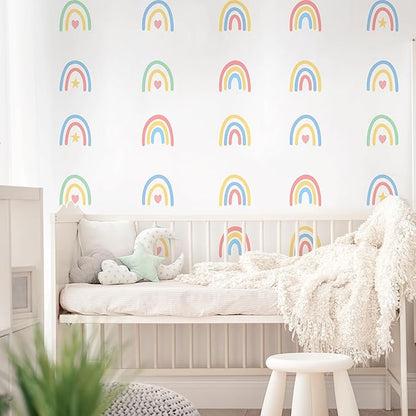 Rainbow Wall Stickers Kids Room Decals Peel and Stick Wall Decals for Living Room Bedroom Nursery Home Decor Playrooms Wall Decals (Color 01)