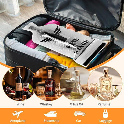 yhvoedy Wine Bags for Travel, Reusable Wine Bottle Travel Protector Bags, Airplane Car Cruise,Double Layer Leak Proof, wine bottle travel protector bags, Travel Wine Bags for Suitcase Luggage (6)