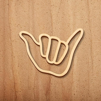 Wooden Wall Sign Hang Loose Sign Surfer Hand Sign Hand shape Wall Decor for Home Living Room Kitchen Bathroom