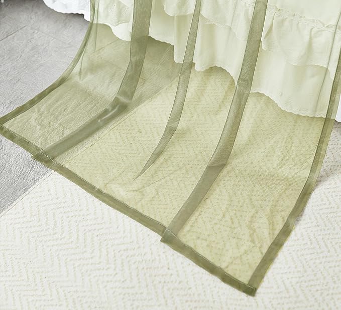 Akiky Bed Canopy Curtains Sage Green Sheer Canopies Bed Drapes Sheer Scarf Valance 1 Canopy Panel Twin Size Bed Scarf Valance Home décor