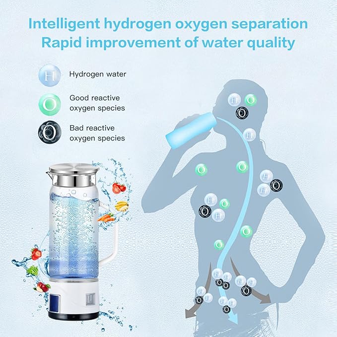 1000ml Hydrogen Water Generator with 4 Water Glass Electrolysis Hydrogen ion decomposition Hydrogen Water Quantum Kettle with SPE PEM Technology for Business Partners families Friends