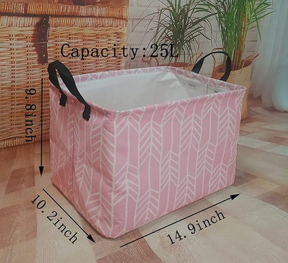 Rec Toy Box Chest Kids Hamper Storage Basket Collapsible Organizer Bin Gift Baskets for Home/Dorm/Kitchen/Pet/Office/Closet/Shelf