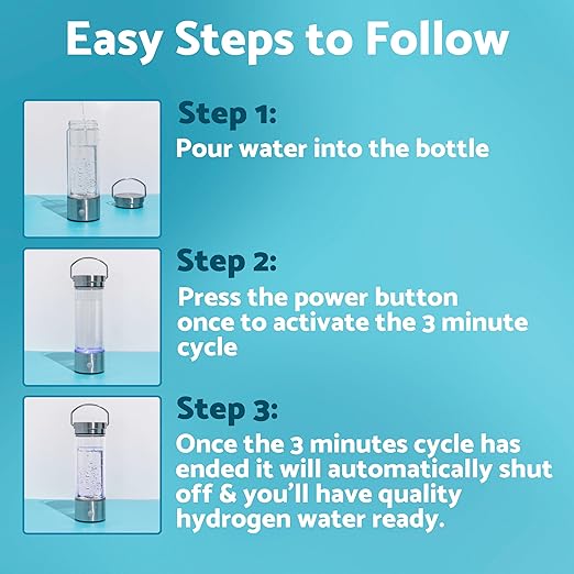 Portable Hydrogen Water Bottle with Handle 1800 PPB Hydrogen Water Bottle Generator with SPE PEM Technology Water Ionizer Hydrogen Water Machine Improve Water Quality in 3 Min for Home, Office, Travel