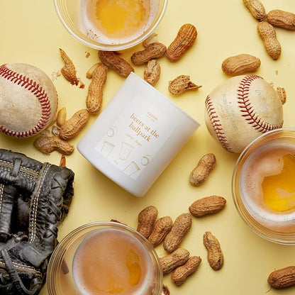 NYC Inspired Scented Candle: Beers at The Ballpark - Citrus & Hops Scent, 9oz, 50 Hour Burn, Vegan Soy & Coconut Blend Candle for Home Decor, Gift for Women & Men