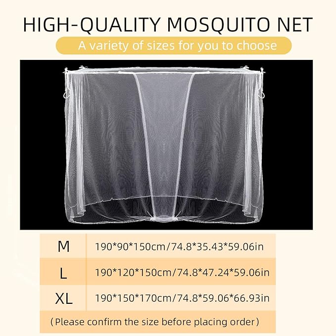 4 Corners Mosquito Net for Bed Mosquiteros para Camas Bed Netting Canopy Rectangular Mosquito Mesh for Camping Home Outdoor Travel Dormitory Decor (L)