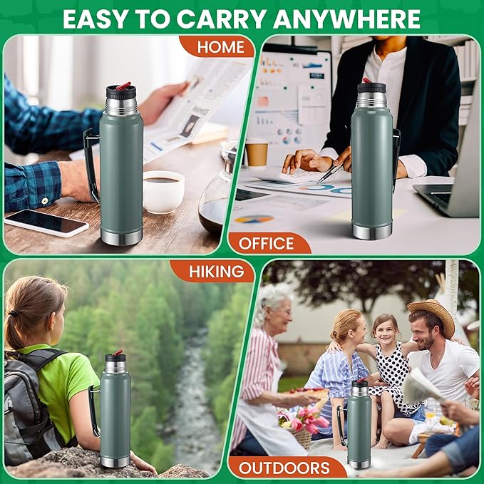 1 Pack Thermal Stopper Compatible with Stanley 1.1QT, 1.5QT, 2QT Classic Thermal Bottle, 2 In 1 Vacuum Flask Stopper Insulated Wide Mouth Bottle Lid for Yerba Mate Drinking