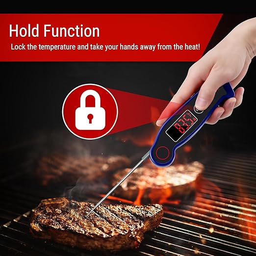 ThermoPro TP19 Waterproof Digital Meat Thermometer for Grilling with Ambidextrous Backlit & Thermocouple Instant Read Thermometer Kitchen Cooking Food Thermometer for Candy Water Oil BBQ Grill Smoker