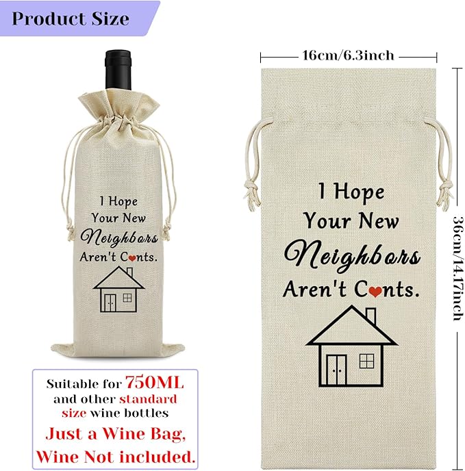 Novelty Housewarming Wine Bags Funny Joking New Home Wine Gift Bag Humorous Congratulations Moving House Warming Gift for Friends Housewarming Party Decorations New Home Gift Unique House Warming Gift