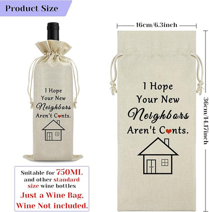 Novelty Housewarming Wine Bags Funny Joking New Home Wine Gift Bag Humorous Congratulations Moving House Warming Gift for Friends Housewarming Party Decorations New Home Gift Unique House Warming Gift