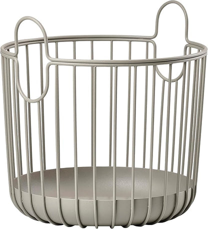 ZONE DENMARK Inu Basket - Basket with Handles Crafted from Metal - with sleek and sturdy design - Stylish and Functional Storage for Kitchen, Bathroom, Children's Room, and Home Office- (Small)