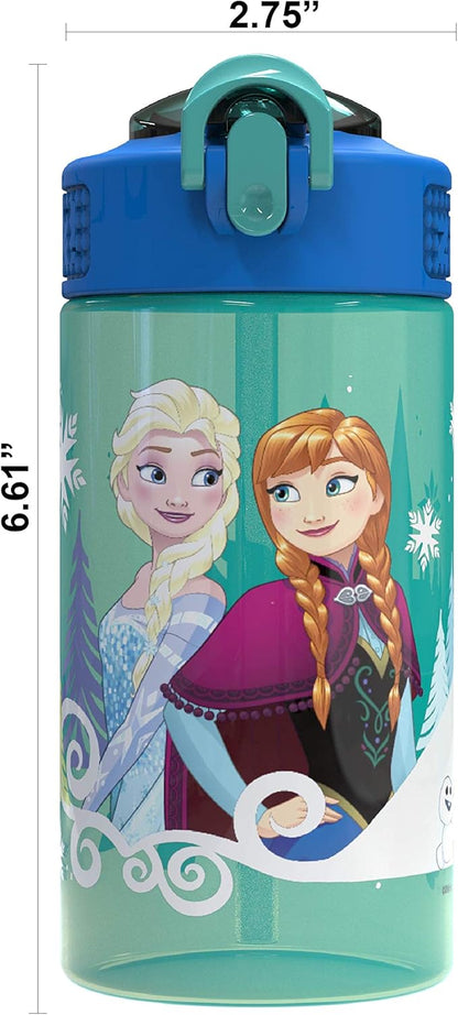 Zak Designs Disney Frozen 16 ounce Water Bottle, Anna & Elsa