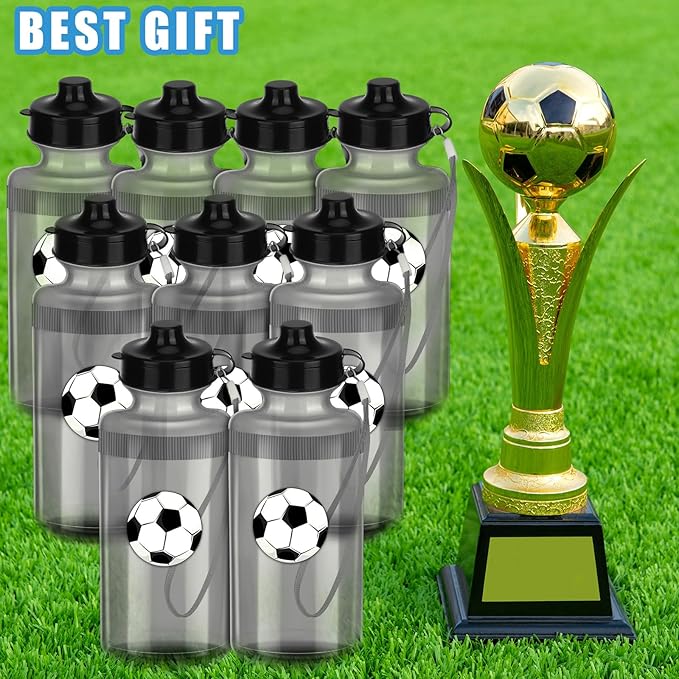 Zubebe 36 Pcs Sports Water Bottles Bulk 20 oz Squeeze Reusable Plastic Water Bottle with Nylon Strap Blank DIY Water Bottles for Kids Adults School Thanks Gift Outdoor Sport Fitness