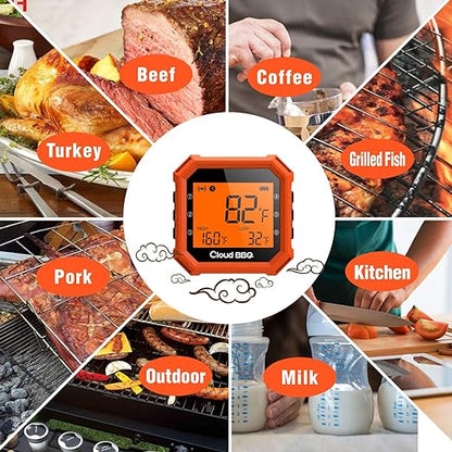 500FT Digital Meat Thermometer Wireless Thermometer with Multy Probes Bluetooth Thermometer Kitchen Thermometer for Smoker Grilling Oven (FS-51)