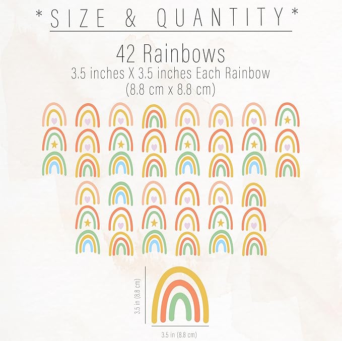 Rainbow Wall Stickers Kids Room Decals Peel and Stick Wall Decals for Living Room Bedroom Nursery Home Decor Playrooms Wall Decals (Color 04)