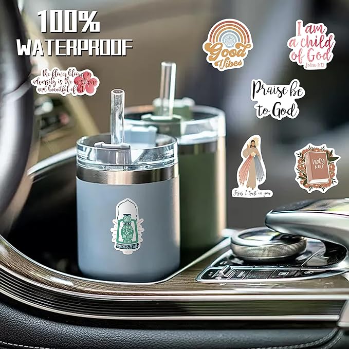 150Pcs Inspirational Waterproof Stickers Pack - Cute Aesthetic Vinyl Stickers, Easy to Tear Off, for Tumbler Cup Water Bottle Laptop Phone Case Scrapbooking Skateboard Teens Aldult Kids