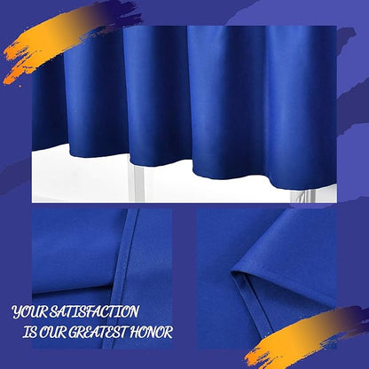 4 Panels Royal Blue Valance for Windows 42x18 Inch Solid Thermal Insulated Blackout Rod Pocket Kitchen Short Curtain Toppers Valance for Bathroom Living Room