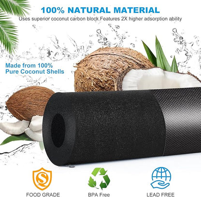 5 Micron 10"x2.5" Coconut Shell Activated Carbon Water Filter, CTO,4 Pack,Compatible with Home Under-Sink & Countertop Filtration System